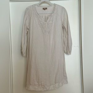 EUC Cream Carla Conti Cotton Linen Dress